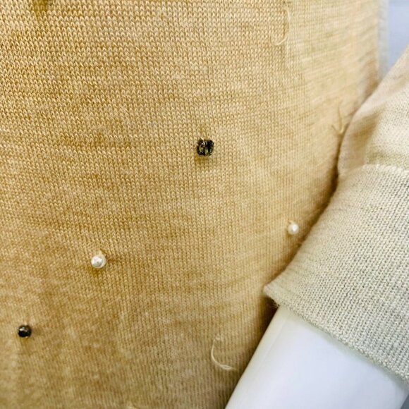 Ann Taylor LOFT Womens Wool Blend Sweater Gem Pearl Embellished Size M - Picture 5 of 12